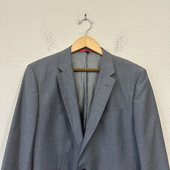 HUGO (HUGO BOSS Red Label) Virgin Wool Two-Button Blazer Sport Coat Grey - Picture 2 of 15